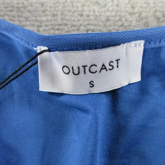 Outcast Ally Mini Dress Womens Small Blue Ruffle Long Sleeve NEW - Picture 5 of 11